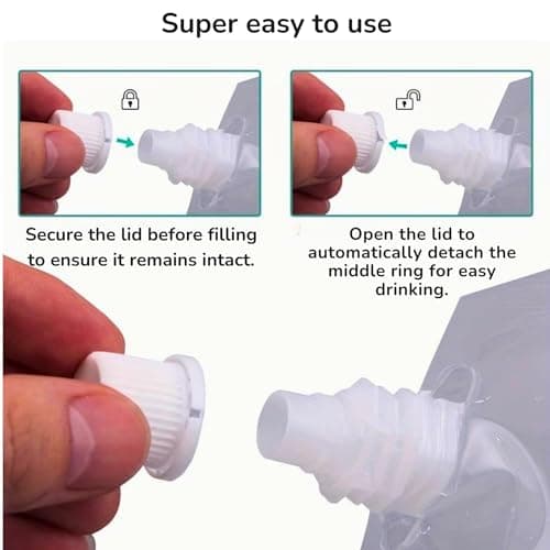 GreenMingle 20PCS 500ml Refillable Drink Clear Pouches Festivals Travel Plastic Drinks Flasks Cruise Kit Reusable Alcohol Liquor Juice Bags Drink Container Party Halloween Christmas Hot Cold Beverage — view 3