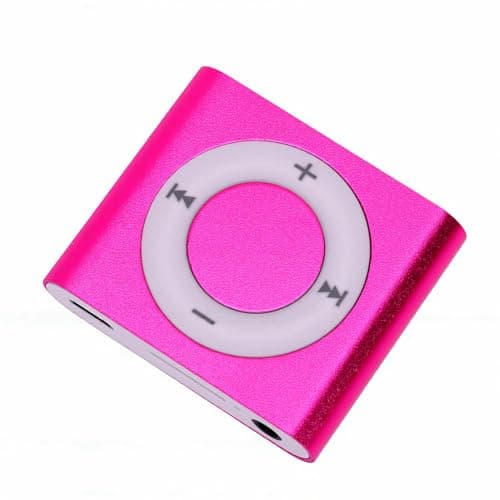 Cocoarm Portable MP3 Player with Speaker Aluminum Alloy Music Player HiFi Sound 18 Hour Playback 64GB Card Support 3.5mm Earphones for Students Running Travel (Rose Red)