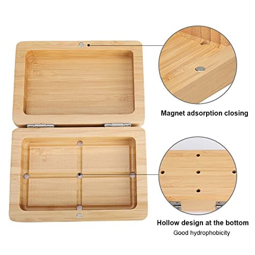 Home Storage Box, Handmade Bamboo Wooden Soap Holder, Bathroom Soap Dish, Natural Square Soap Box, Natural Bamboo Soap Holder Wood — view 4