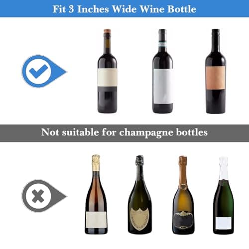 Linkidea Insulated Cooler Bag for Travel, Slim-Fit Insulated Wine Bottle Tote for Standard 750ml Bottles up to 3" Diameter, Picnic Beverage Holder (Blue) — view 5