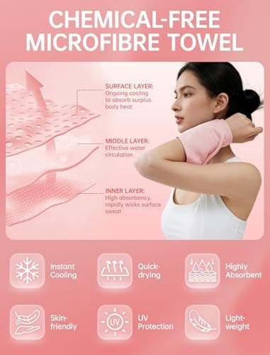 CHEMLUK Cooling Towels 4 Packs: Instant Cool Towel for Hot Weather Neck and Face UV Protection Quick Dry Microfibre Sweat Towels for Gym Yoga Running Camping Workout Sports Travel — view 3