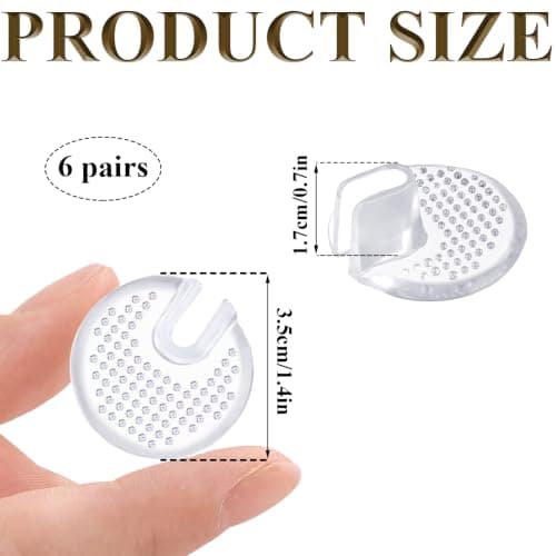 LBEWXAU 6 Pairs Flip Flop Cushion Pads, Toe Seam Guards Protectors Comfortable Forefoot Padding Inserts Anti-Slip and Reuse for Health and Household, Beach, Outdoors Travel(Transparent) — view 2