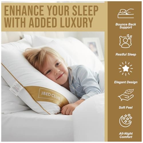 GC GAVENO CAVAILIA Medium Support Pillow 5Pack With 100% Cotton Cover | Bounce-Back Neck Support Bed Pillows Standard Size Single Pillow | Hotel Quality Pillows For Back Pain & Side Sleepers, 74x48cm — view 5