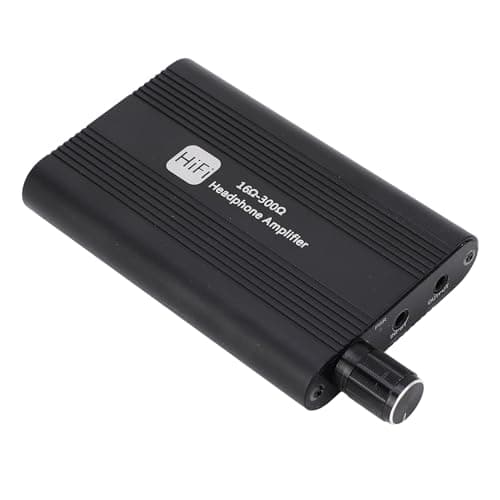 Ejoyous Headphone Amplifier, Aluminum Alloy Portable Headphone Amp with Bass Control and Volume Adjustment, Rechargeable 1500mAh, 16 to 300 Ohm for Travel Music Listening