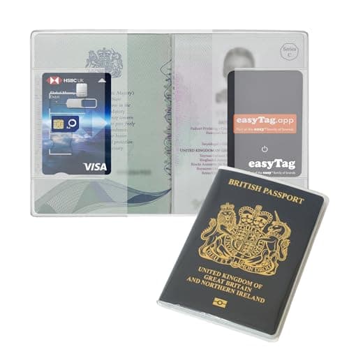 easyTag Passport Tracker Cover | Transparent Passport Cover