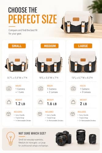 Cwatcun Camera Shoulder Bag, Waterproof Camera Sling Case for Photographers — view 2