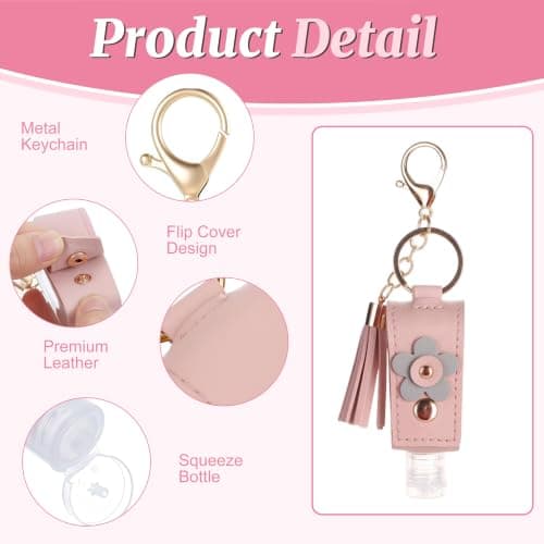Jifudaciko 2 Pcs Hand Sanitiser with Clip, 30ml Refillable Empty Travel Bottles for Hand Sanitizer Lotion, Hand Sanitiser Keyring Holder for Purse Backpack, Portable Hygiene Accessory — view 5