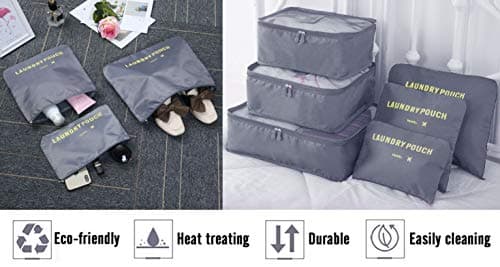 Vicloon Multifunction Packing Cubes - 8 PCS Organizer Packing Bags for Suitcase, Travel Essentials with Shoe Bag, Storage Accessories — view 6