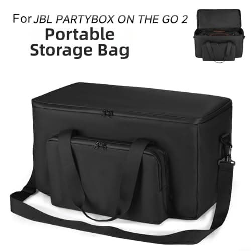 Wodsty Protective Hard Case On-Go 1/2 Speakers, 900D Storage Bag with Handle and Strap, Portable Travel Cover Outdoor Events, Black — view 3