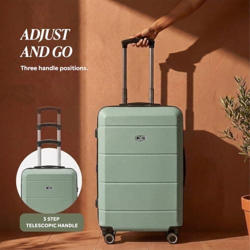 LUGG 24 Inch Jetset Suitcase Hard Shell Case 4 Wheel Travel Bag Lightweight ABS Material with TSA Lock Approved for Travel with easyJet, British Airways, RyanAir, Virgin Atlantic (65x44x25.5cm) — view 5