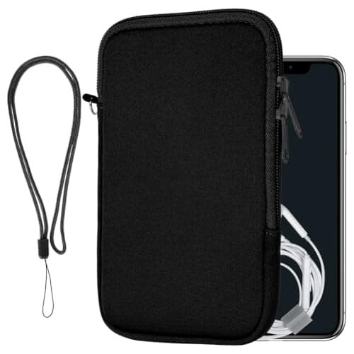 AOOSA Phone Sock, Universal Neoprene Shockproof Pouch Sleeve Case, Black
