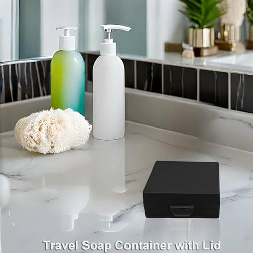 Elimeta Soap Container, Square Bar Soap Holder Fit Dr Squatch Soap, Travel Soap Case (Matt Black) — view 2