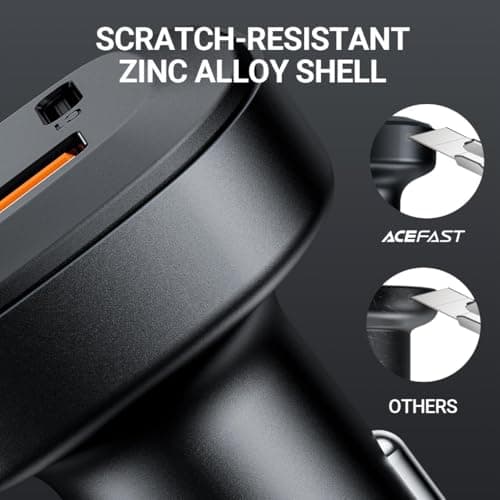 ACEFAST Fast Car Charger USB-C – 66W / 165W PD3.1 Multi-Port Car Adapter, USB-C & USB-A Fast Charging for iPhone, Samsung, Android, iPad, Laptop, Tablet, Gaming & DJI Devices — view 3