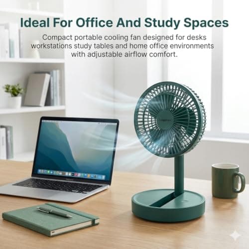 A2Z 6 Inch USB Desk Fan Foldable Mini Adjustable Tilt Angle Cooling Fan — view 5