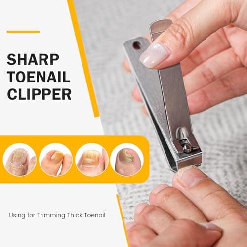 BEZOX Heavy Duty Straight Blade Nail Clippers for Thick Toenails, Professional Stainless Steel Fingernail Toenail Clippers Trimmers - Thick Wide Jaw Toe Nail Clippings — view 4