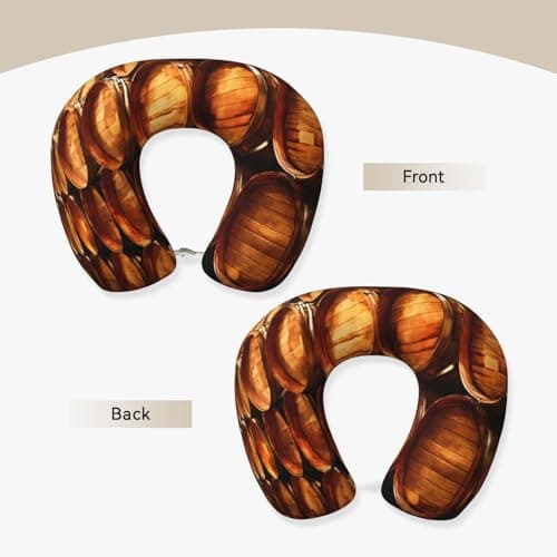 LIXLZH Wine Cork Print Lightweight Comfortable Breathable Polyester U-Shaped Neck Pillow Adults Pillow Rest — view 3