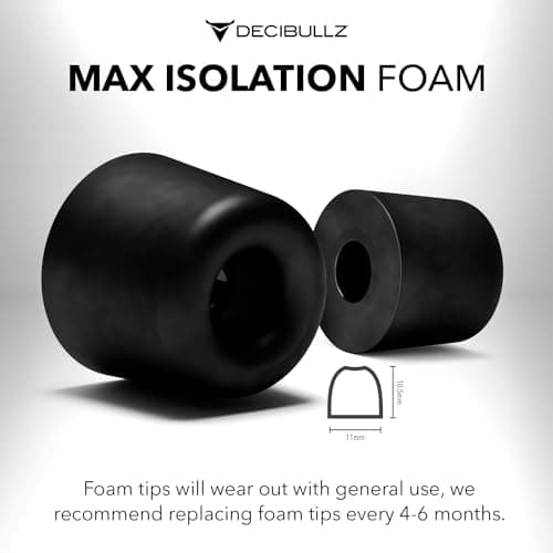 Decibullz Custom Molded Memory Foam Earbud Tips – 5 Pack Small | Comfortable Ear Bud Replacement Tips for Earphones & Earplugs — view 4
