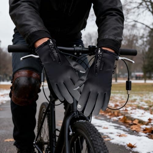 Heated Work Gloves,Touchscreen Cold Weather Hand Warmer - 3-Level Temperature Control Heated Ski Gloves - USB Plug-In for Outdoor Activities Hunting Commuting Camping Hiking Skiing Cycling — view 3