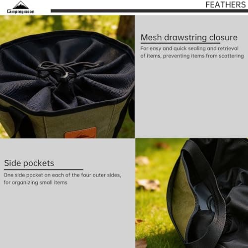 Campingmoon 10 In Dutch Oven Bag, Heavy Duty Canvas Camping Storage Bag with Drawstring, Portable Cookware Organizer for Cast Iron Pot, Anti-Scratch Protection for Camping Picnic — view 5