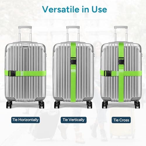 travel inspira Luggage Strap 2 Packs, Travel Suitcase Straps (Green) — view 3