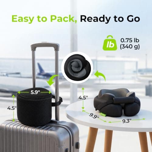 AUVON Ergonomic Travel Pillow, Adjustable Chin Support for Comfortable Rest — view 5