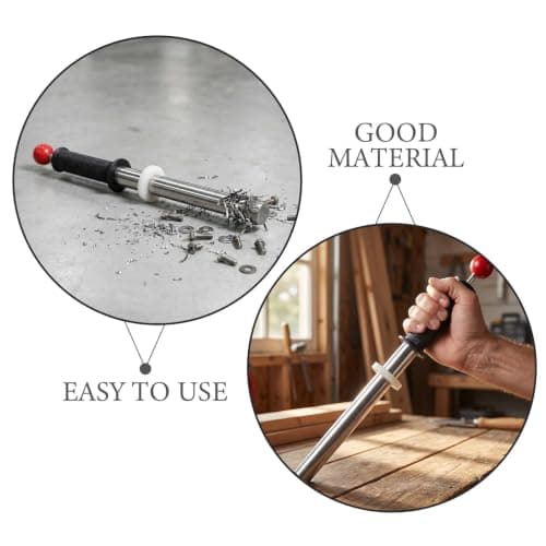 Beavorty Magnetic Puller Retractable Tool for Collecting Debris and Metal Shavings with Release Handle 2pcs Black Plastic Sleeve Magnet for Automotive and Production Line Cleanup — view 3