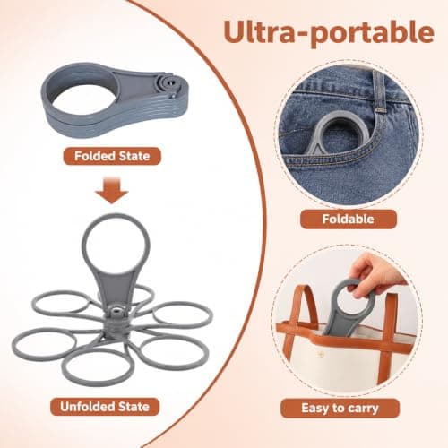 2 Pack Kaaeiccr Drinks Carrier, Foldable 6 Cup Holder, Holiday Drink Holder — view 3