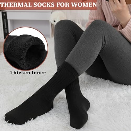 VoJoPi Women's Thermal Socks 5 Pairs Wool Winter Warm Hiking Socks, UK 4-8 — view 2