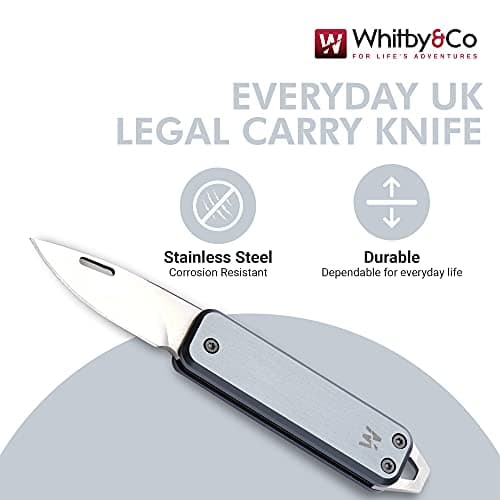 Whitby Pocket Knife, 1.75" Survival Stainless Steel Folding Knives UK Legal — view 2