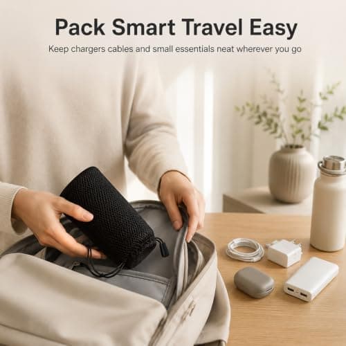 3Pcs 18x9cm Drawstring Mesh Bags, Breathable Nylon Pouches for Electronics — view 3