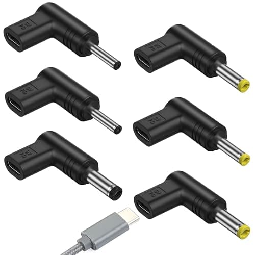 Ousuwo 6-Pack USB C Female to DC Male Adapter Set, 5V Convertors with 3.01.1mm, 3.51.35mm, 5.52.1mm, 4.01.7mm, 4.81.7mm, 5.52.5mm Connectors for Routers, Power Banks & Small Electronics