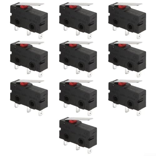 TDCuizent 10 Pack KW12 Tripod Limit Switch Sensitive Pure Silver Contacts 20X6.5x10mm Control Switch Black Flame-Retardant Compact Design For Industrial Electrical Equipment Automation Environments