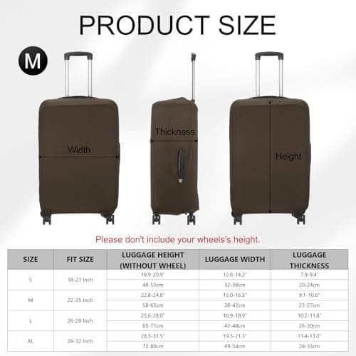 sourcing map Travel Luggage Cover, Washable Suitcase Covers for Luggage Anti-scratch Suitcase Protector Elastic Baggage Protective, Fits 18-21 Inch Suit Case, Dark Brown — view 2
