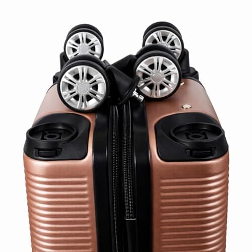 40x25x20cm Underseat Cabin Suitcase with Removable Wheels – Soft Shell Carry On Trolle Lightweight Spinner Luggage Underseat Cabin Trolley Detachable Wheels 1611 (Rose Gold) — view 6