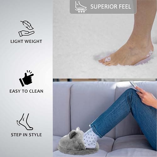 Crystals Hot Water Bottle, Foot Warmer with Cover, Soft Breathable Fabric, Winter Warmth for Men & Women, 2L Plush Heated Slippers, Feet Warmer for Cold Feet (Hot Teddy Bear Slippers) — view 4