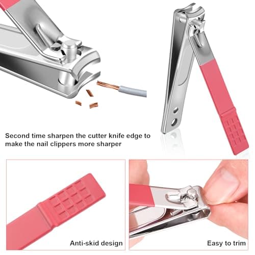 Manicure Set 10pcs Professional Nail Clippers Kit, Sakura Pink — view 4
