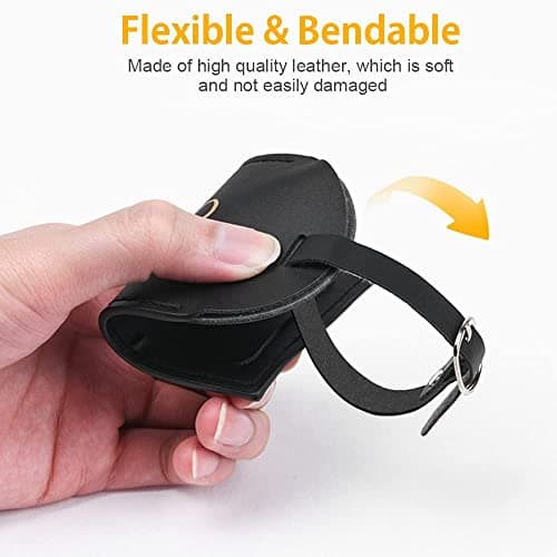 flintronic 2 Pcs Luggage Tags, Leather Baggage Labels, Suitcase ID Tag Set, Handbag Tag Labels Travel Accessories for Married Men Women Couples Wedding Travel Gift — view 4