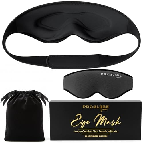 Proglobe Luxe Sleep Mask for Sleeping, Dark Grey, 100% Blackout Eye Mask