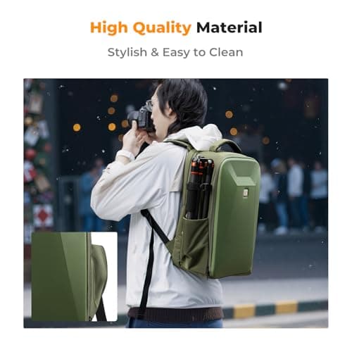 K&F CONCEPT Camera Backpack,Hardshell DSLR Photography Camera Bag (Green) — view 6