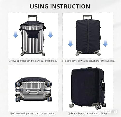 Personalised Suitcase Cover |Custom Luggage Cover with Photo/Text/Logo — view 5