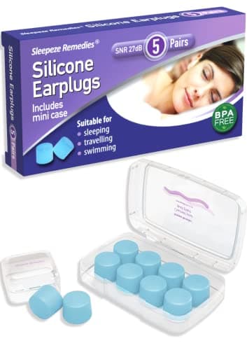 Sleepeze Remedies Reusable Silicone Ear Plugs 5 x Blue