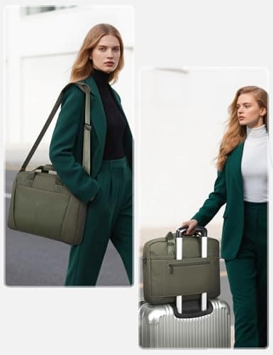 GAOCHY 15-16 Inch Laptop Shoulder Bag Business Briefcase Water Resistant Computer Messenger Bags Compatible with MacBook Pro 16, MacBook Air 15 M4 2025, 15.6 Inch Aspire, Vivobook, Inspiron, Green — view 2