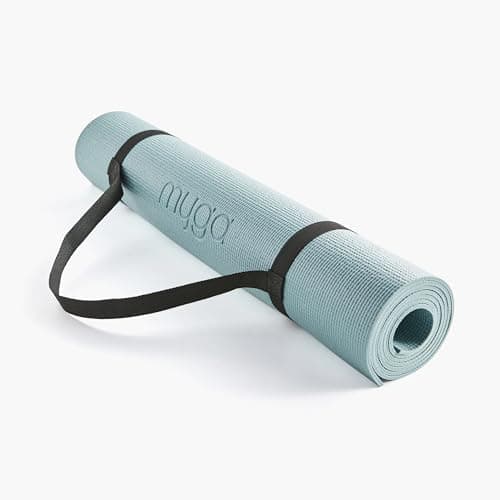 Myga Yoga Mat with Carry Strap – Non-Slip, Lightweight & Durable Exercise Mat for Yoga, Pilates & Fitness – Sweat-Resistant & Easy to Clean – 173cm x 61cm x 4mm – Teal — view 3