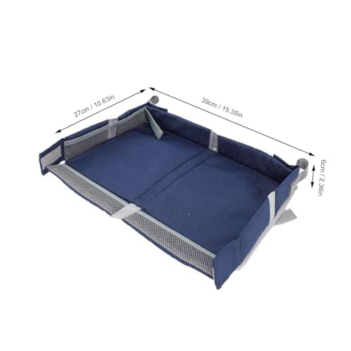 YWBL-WH Foldable Kids and Adults Travel Tray Cover for Airplane Tray Table, Multifunctional Airplane Tray Organizer, Tray Table Organizer for Snacks, Toys (Navy Blue) — view 2