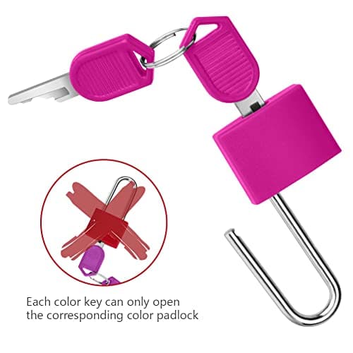 Flintronic 4 Pack Suitcase Lock with Key Small Padlock Luggage Lock Travel Lock Backpack Lock, Color Metal Padlock with Key, Small Padlock for Travel Backpack Play Fitness — view 6