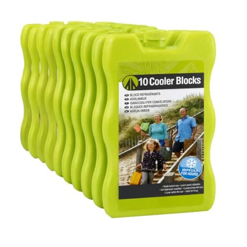 Ice Packs for Cool Box | 10 Pack 200Ml Reusable Freezer Blocks for Lunch Boxes | Cooler Bags | Picnic | Camping & Beach