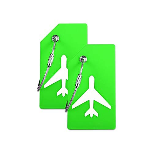 2PCS Silicone Luggage Tag with Name Card to Quickly Spot Luggage Green