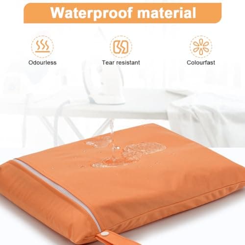AOOSA 2PCS Wet Bags, Reusable Cloth Diaper Bags with Handle and Zipper — view 3