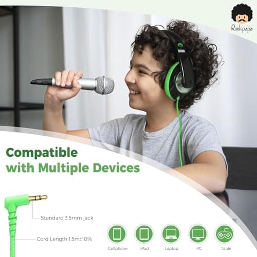 rockpapa 2 Pcs Foldable Kids Headphones Wired for School with 3.5mm Cord — view 5