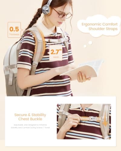 LOVEVOOK Laptop Backpack Womens School Bag for Girls Lightweight Rucksack — view 5